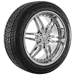 LINCOLN WHEELS SKU GIO-CL6-22-CHR-6135-TIRES 22 INCH CHROME RIMS WITH TIRES FREE SHIPPING